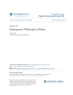 Shakespeare`s Philosophy of Music