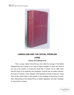 LIBERALISM AND THE SOCIAL PROBLEM