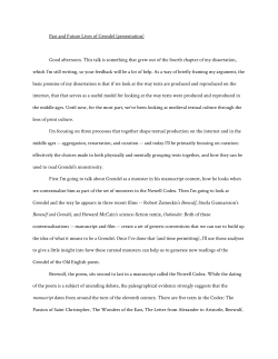 Past and Future Lives of Grendel