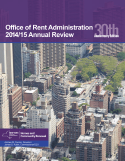 Office of Rent Administration 2014/15 Annual Review