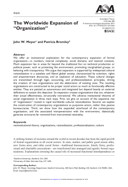 J. W. Meyer and Bromley, P. (2013) `The worldwide expansion of