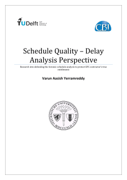 Schedule Quality – Delay Analysis Perspective