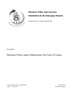 Monetary Policy Under Dollarization: The Case of Croatia