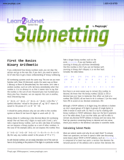 First the Basics Binary Arithmetic