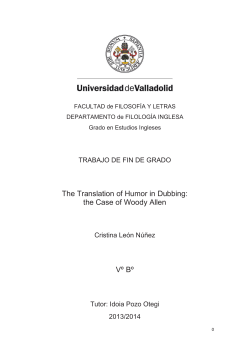 The Translation of Humor in Dubbing: the Case of Woody