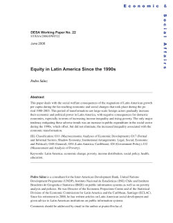 Equity in Latin America Since the 1990s