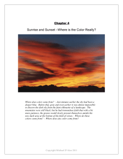 Sunrise and Sunset –Where is the Color Really?