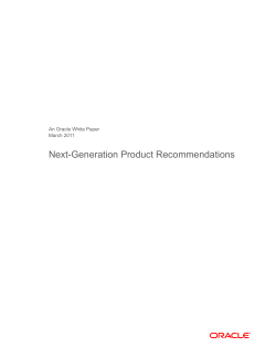 Next Generation Product Recommendations