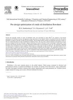Pre-design Optimization of Crude Oil Distillation