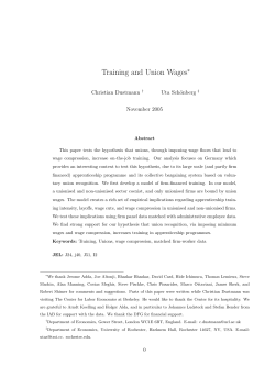Training and Union Wages