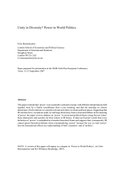 Unity in Diversity? Power in World Politics.