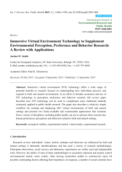 Immersive Virtual Environment Technology to Supplement