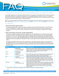 Georgia Medicaid NET Transportation Information Directory