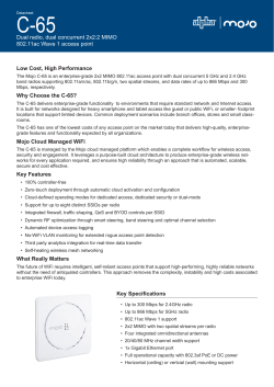 Dual radio, dual concurrent 2x2:2 MIMO 802.11ac Wave 1 access