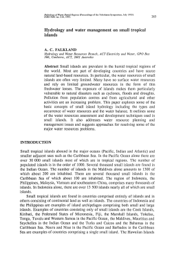 Hydrology and water management on small tropical islands &Agrave;. C