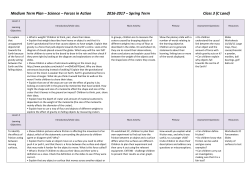 Medium Term Plan - Dove Holes C of E Primary School
