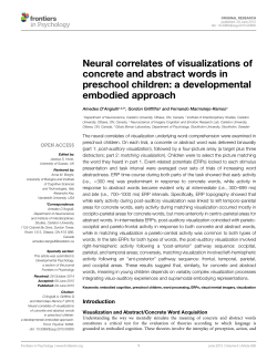 Neural correlates of visualizations of concrete and abstract words in