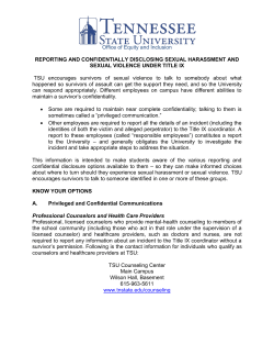 Guidelines for Reporting Sexual Violence