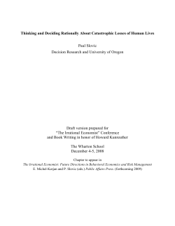 Thinking and Deciding Rationally About Catastrophic Losses of
