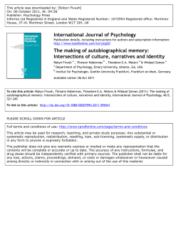 The making of autobiographical memory