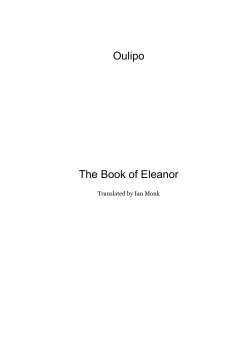 Oulipo The Book of Eleanor - Abbaye Royale de Fontevraud