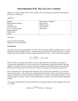 Determination of R: The Gas Law Constant