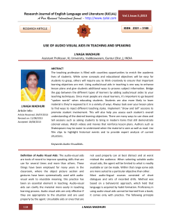 USE OF AUDIO VISUAL AIDS IN TEACHING AND SPEAKING