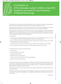 (Natural) Flavouring Preparations in the