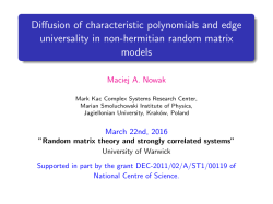 Diffusion of characteristic polynomials and edge universality in non