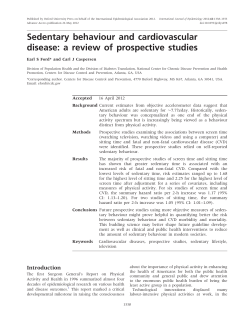 Sedentary behaviour and cardiovascular disease