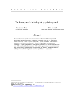 The Ramsey model with logistic population growth Abstract