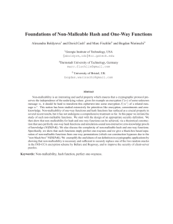 Foundations of Non-Malleable Hash and One