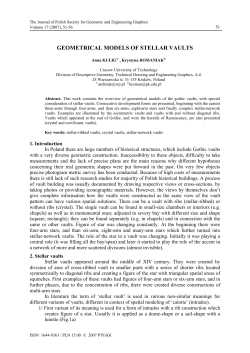 THE GEOMETRICAL MODELS OF THE STELLAR VAULTS