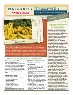 NN July Zucchini and Blood sugar metabolism