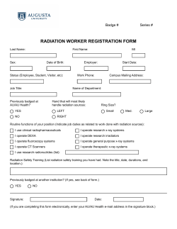 RADIATION WORKER REGISTRATION FORM