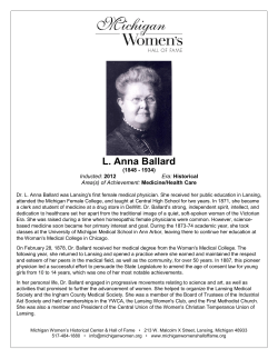 L. Anna Ballard - Michigan Women`s Hall of Fame