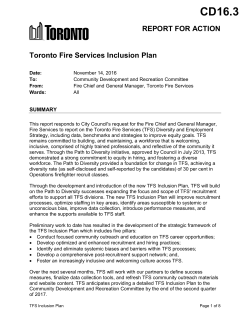 Toronto Fire Services Inclusion Plan