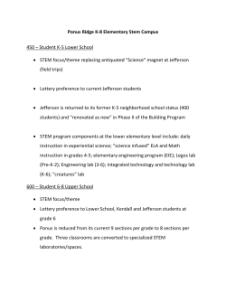 Ponus Ridge K-8 Elementary Stem Campus 450 &ndash; Student K