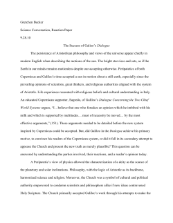 The Success of Galieo`s Dialogue