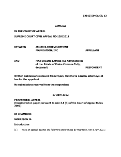 Jamaica Redevelopment Foundation Inc v Lambie (Max Eugene)