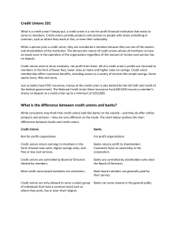 Credit Unions 101 - Wakota Federal Credit Union