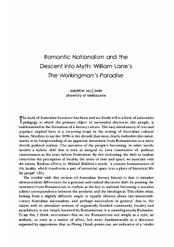 Romantic Nationalism and the Descent into Myth: William Lane`s
