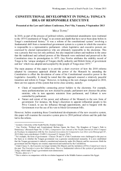 CONSTITUTIONAL DEVELOPMENT IN TONGA: TONGA`S IDEA OF