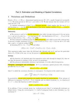 Part 3: Estimation and Modeling of Spatial Correlations 1 Notations