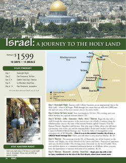 Israel:A JOURNEY TO THE HOLY LAND