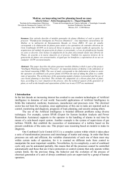 Sistema Basado en el Conocimiento para la Planificaci&oacute;n de