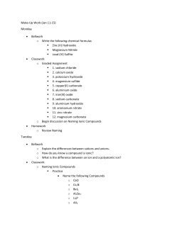 Make-Up Work (Jan 11-15) Monday &bull; Bellwork o Write the following