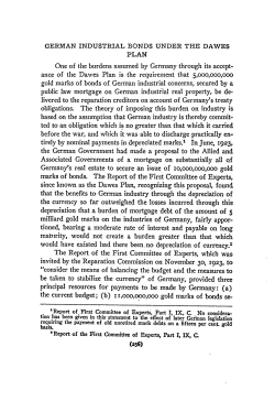 German Industrial Bonds under the Dawes Plan