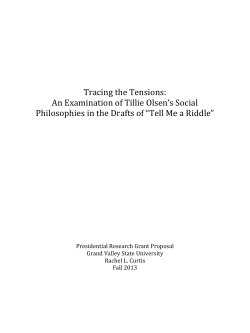 An Examination of Tillie Olsen`s Social Philosophies in the Drafts of