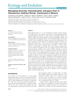 Managing diversity: Domestication and gene flow in Stenocereus